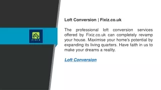 Loft Conversion Fixiz.co.uk