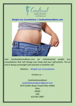 Weight Loss Consultations  Cardinalskinandlaser.com