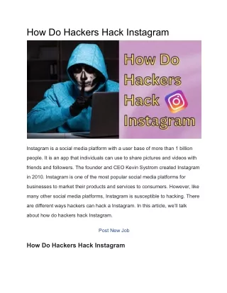 How Do Hackers Hack Instagram