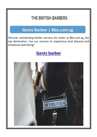 Gents Barber  Bba.com.sg