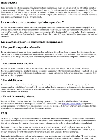 La carte de visite connectée : un atout pour les consultants indépendants