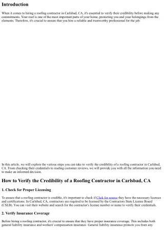 How to Verify the Credibility of a Roofing Contractor in Carlsbad, CA