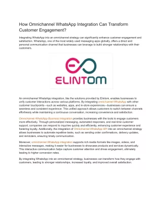 How Omnichannel WhatsApp Integration Can Transform Customer Engagement