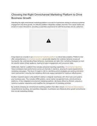 Choosing the Right Omnichannel Marketing Platform to Drive Business Growth