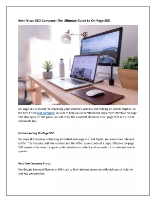 Best Frisco SEO Company The Ultimate Guide to On-Page SEO