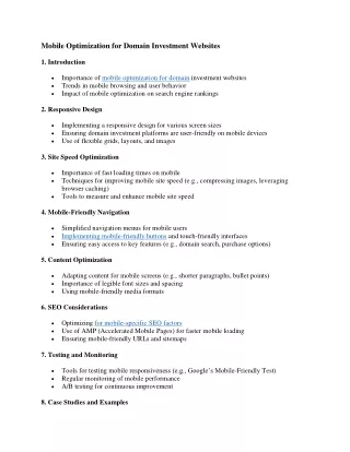 Mobile Optimization for Domain Investment Websites