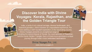 Divine Voyages: Kerala, Rajasthan, and the Golden Triangle Tour