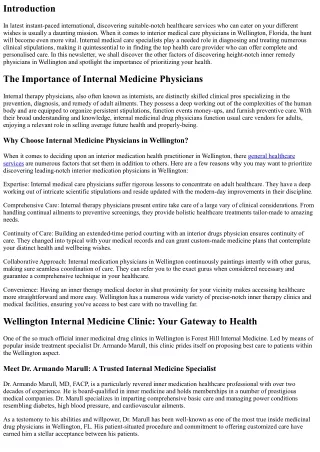 Finding Top-notch Internal Medicine Physicians in Wellington: Your Health is Our