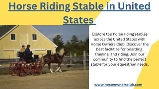 Horse Riding Stable in United States - A complete State wise List