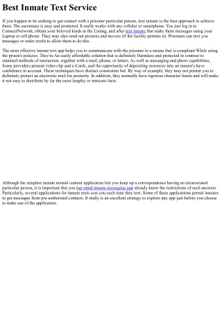 Ideal Inmate Text Assistance