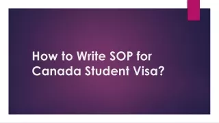 How to Write SOP for Canada Student Visa?