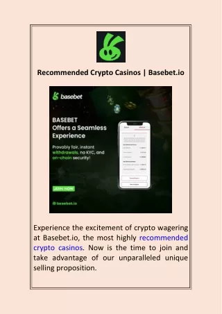 Recommended Crypto Casinos  Basebet.io