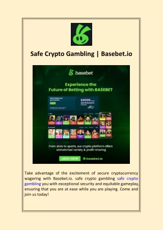 Safe Crypto Gambling  Basebet.io