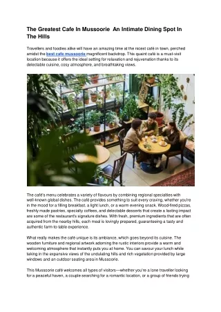The Greatest Cafe In Mussoorie  An Intimate Dining Spot In The Hills