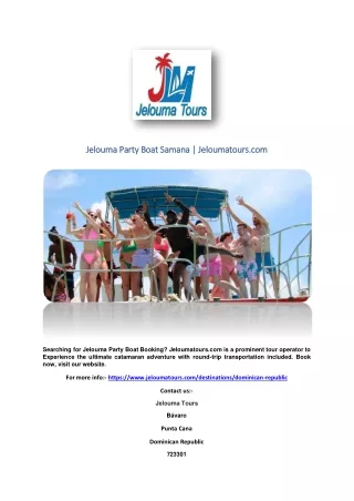 Jelouma Party Boat Samana | Jeloumatours.com