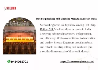 Hot Strip Rolling Mill Machine Manufacturers in India