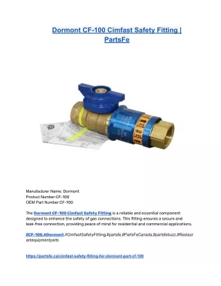 Dormont CF-100 Cimfast Safety Fitting _ PartsFe