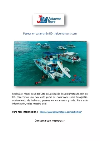 Paseos en catamarán RD |Jeloumatours.com