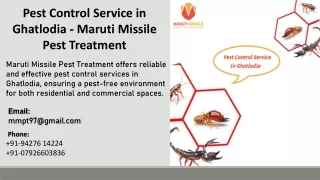 Pest Control Service in Ghatlodia - Maruti Missile Pest Treatment