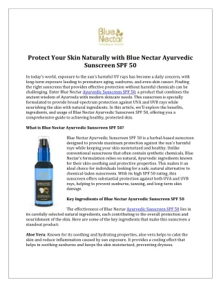 Ultimate Ayurvedic Sunscreen SPF 50 Natural Protection for Radiant Skin