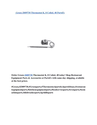 Groen Z009730 Thermostat K, 8 Coiled, 48 PartsFe
