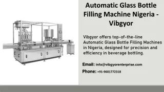 Automatic Glass Bottle Filling Machine Nigeria - Vibgyor