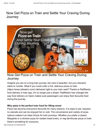 Now Get Pizza on Train and Settle Your Craving During Journey_ pdf