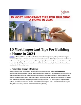 10 Most Important Tips For Building a Home in 2024