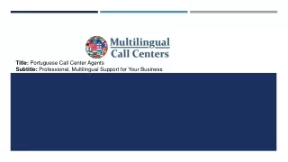 Portuguese Call Center Agents