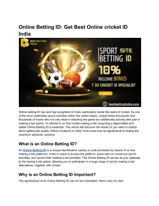 _Online Betting ID_ Get Best Online cricket ID in India