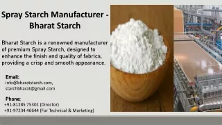 Spray Starch Manufacturer - Bharat Starch