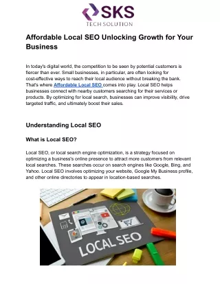 Affordable Local SEO Unlocking Growth for Your Business