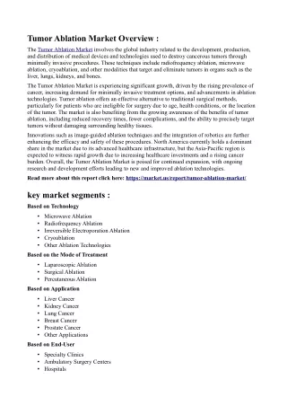 Tumor Ablation Market: Exploring the Adoption of Novel Therapies in Oncology