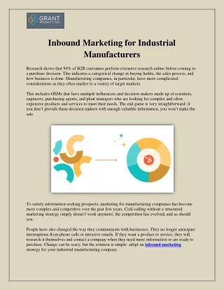 Inbound Marketing for Industrial Manufacturers