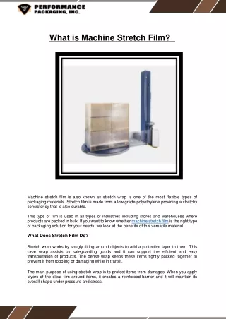 What is Machine Stretch Film ?