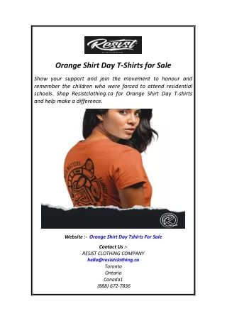 Orange Shirt Day T-Shirts for Sale