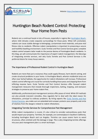 Huntington Beach Rodent Control