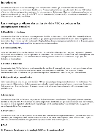 Les avantages pratiques des cartes de visite NFC en bois pour les entrepreneurs