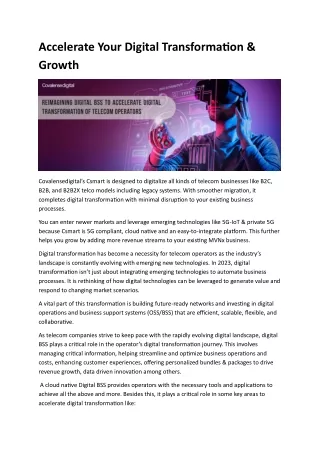 Accelerate Your Digital Transformation & Growth