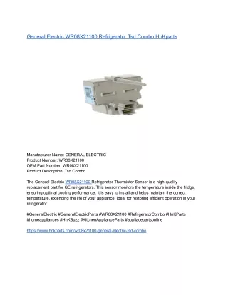 General Electric WR08X21100 Refrigerator Tsd Combo HnKparts