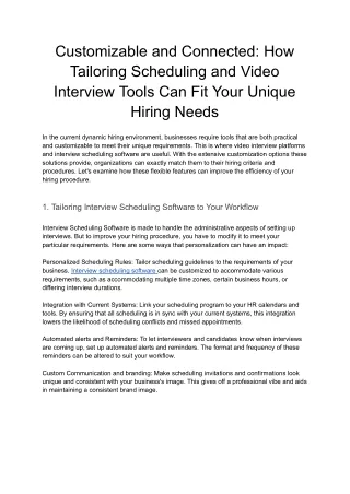 Customizable and Connected_ How Tailoring Scheduling and Video Interview Tools Can Fit Your Unique Hiring Needs