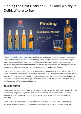 Finding the Best Deals on Blue Label Whisky in Delhi: Where to Buy