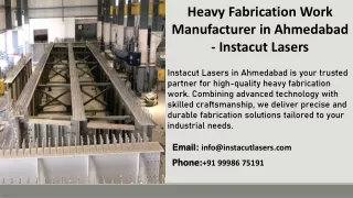 Heavy Fabrication Work Manufacturer in Ahmedabad - Instacut Lasers