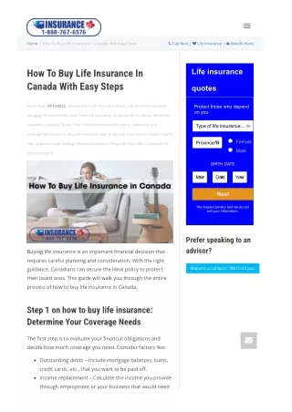 How To Buy Life Insurance In Canada With Easy Steps