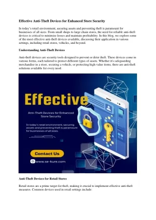 Effective Anti-Theft Devices for Enhanced Store Security