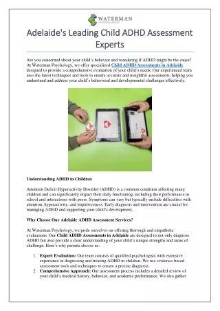 Adelaide's Leading Child ADHD Assessment Experts