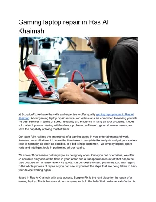 Gaming laptop repair in Ras Al  Khaimah