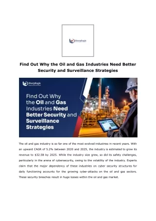 Find Out Why the Oil and Gas Industries Need Better Security and Surveillance Strategies