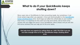 QuickBooks Keeps Shutting Down: A Comprehensive Guide