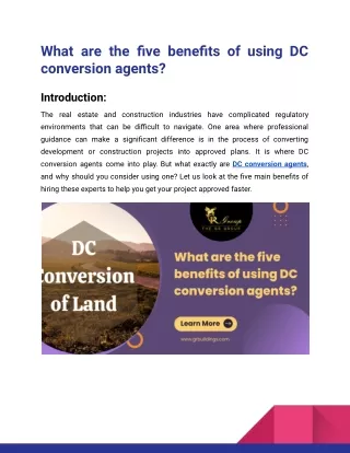 What are the five benefits of using DC conversion agents_Gr Group